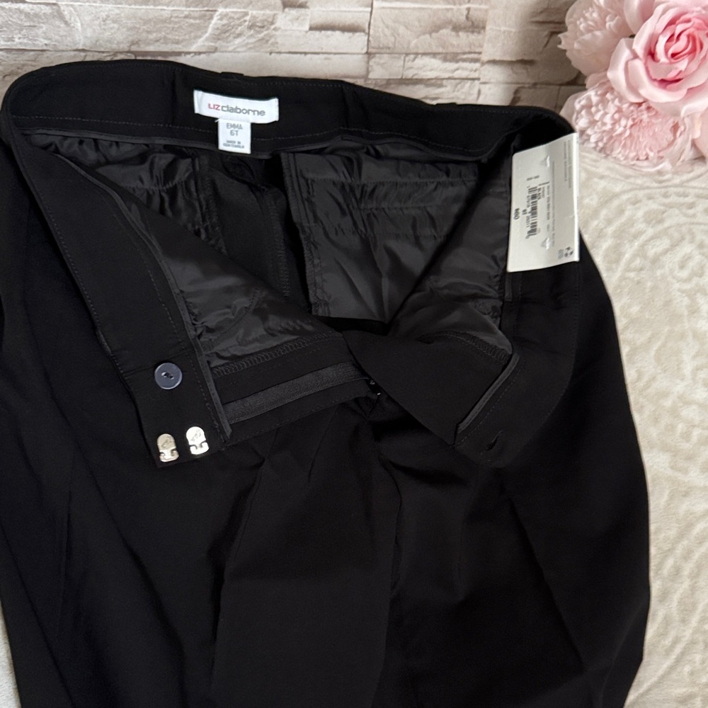 Liz Claiborne Black Women's Dress Pants - Tailored Front